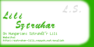 lili sztruhar business card